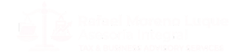 Logotipo de Asesoría Integral Rafael Moreno Luque con balanza de la justicia